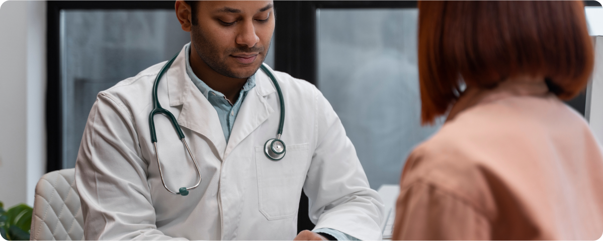 Doctor with patient